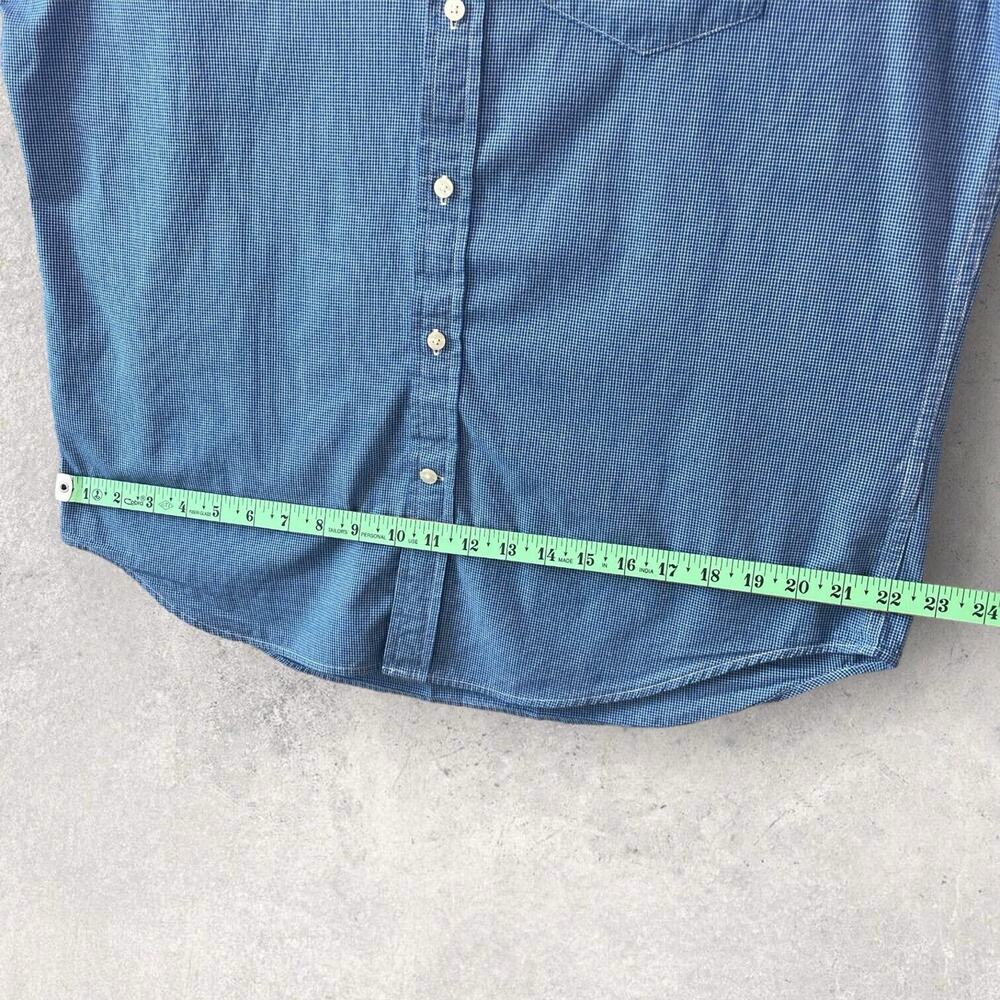 American Eagle Men Blue small plaid Button Down Classic Fit Long Sleeve SZ/L-G - Picture 8 of 14